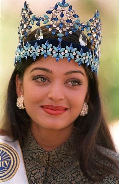 Miss World 1994 Aishwarya Rai of India poses for photographers a day after winning her crown