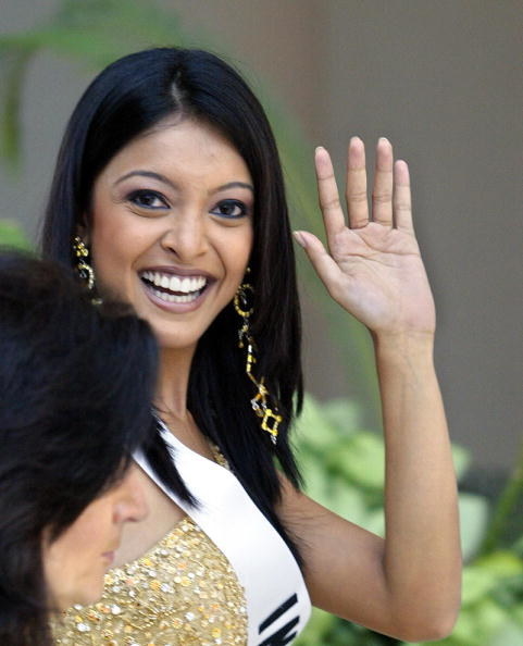 Miss India Tanushree Dutta poses for photographers