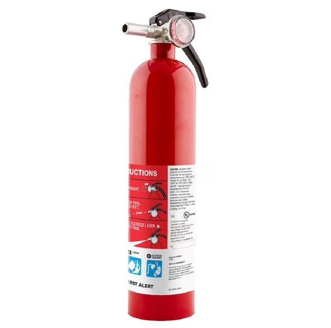 The First Alert rechargeable fire extinguisher