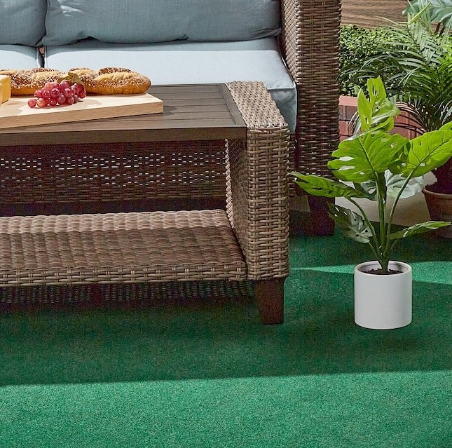 The 6 x 8 green indoor/outdoor solid area rug
