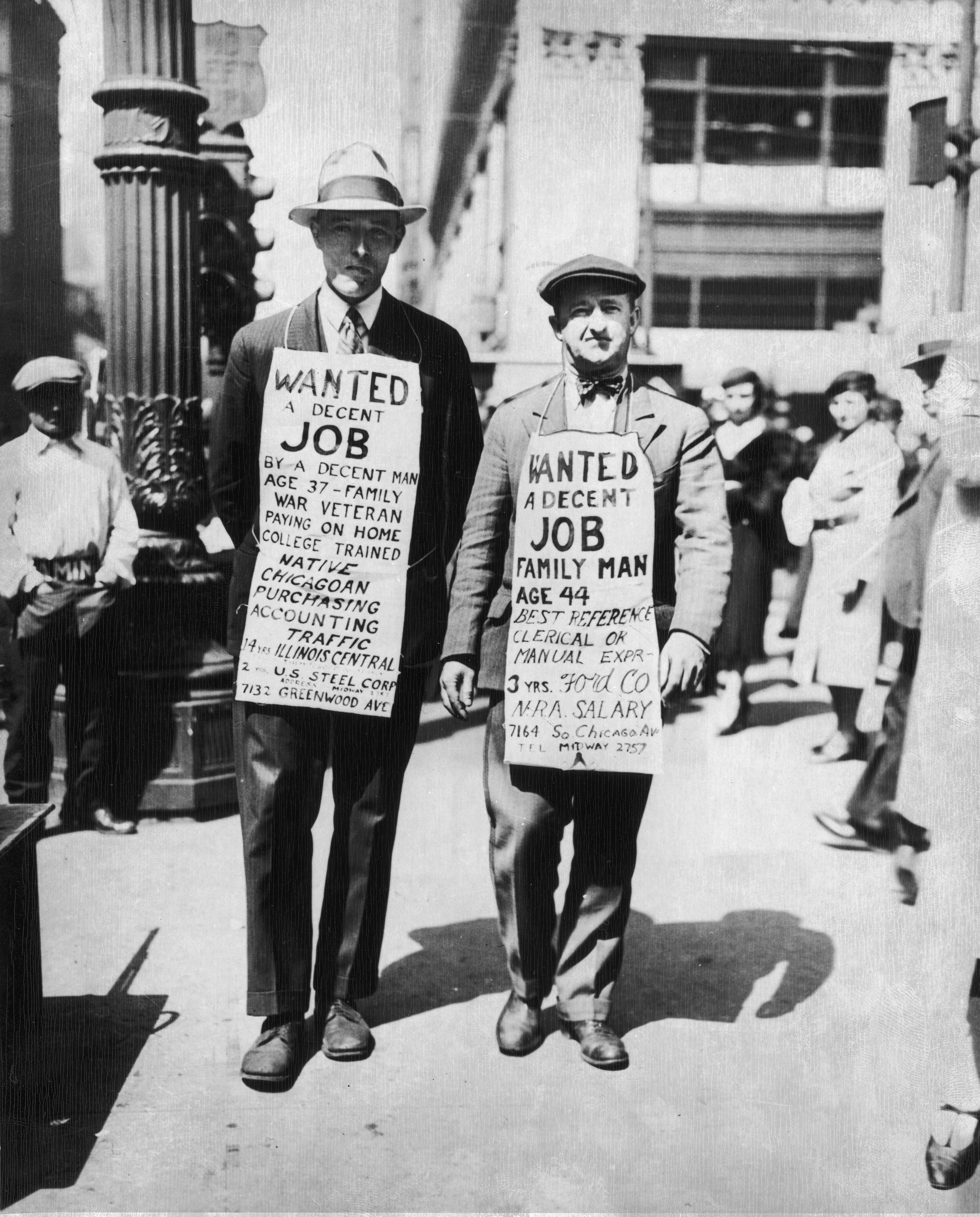 a photo from the great depression of two men