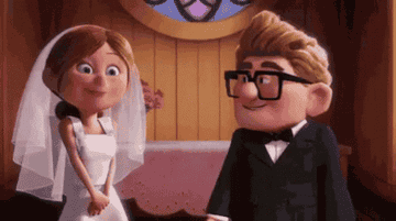 cartoon couple getting married