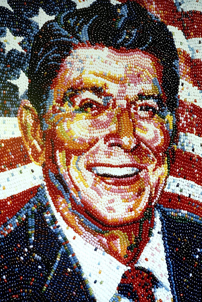 Reagan&#x27;s face made up of jelly beans