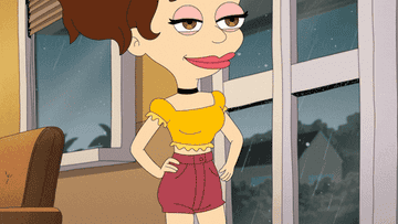 a character from big mouth feeling herself in her outfit