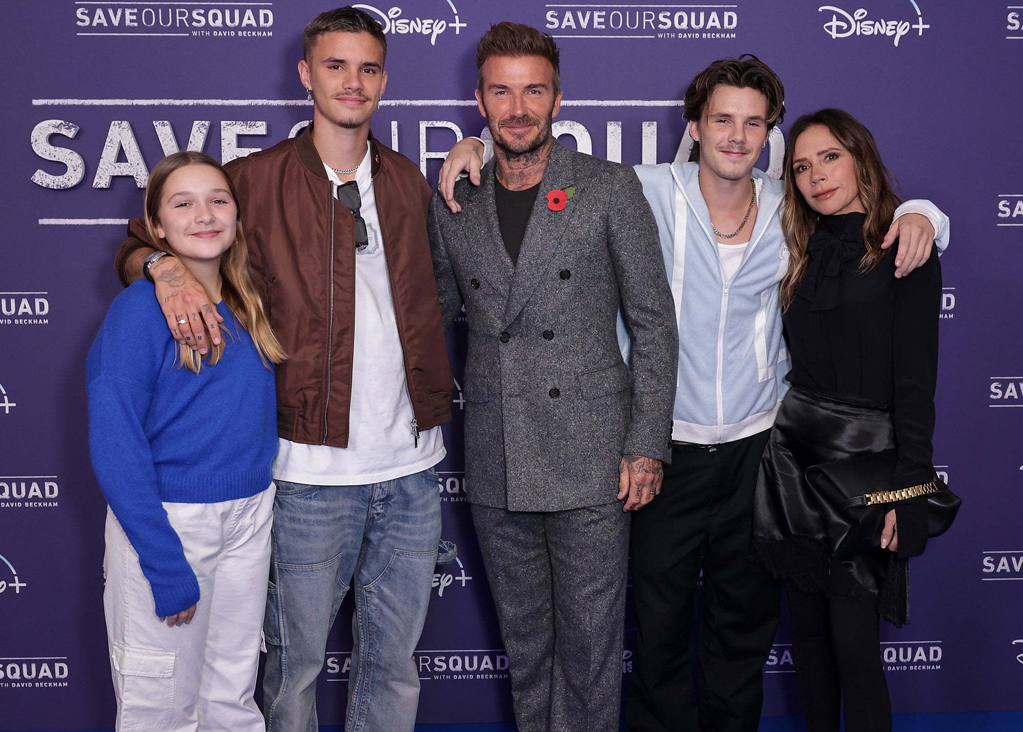 David and Victoria Beckham with their kids