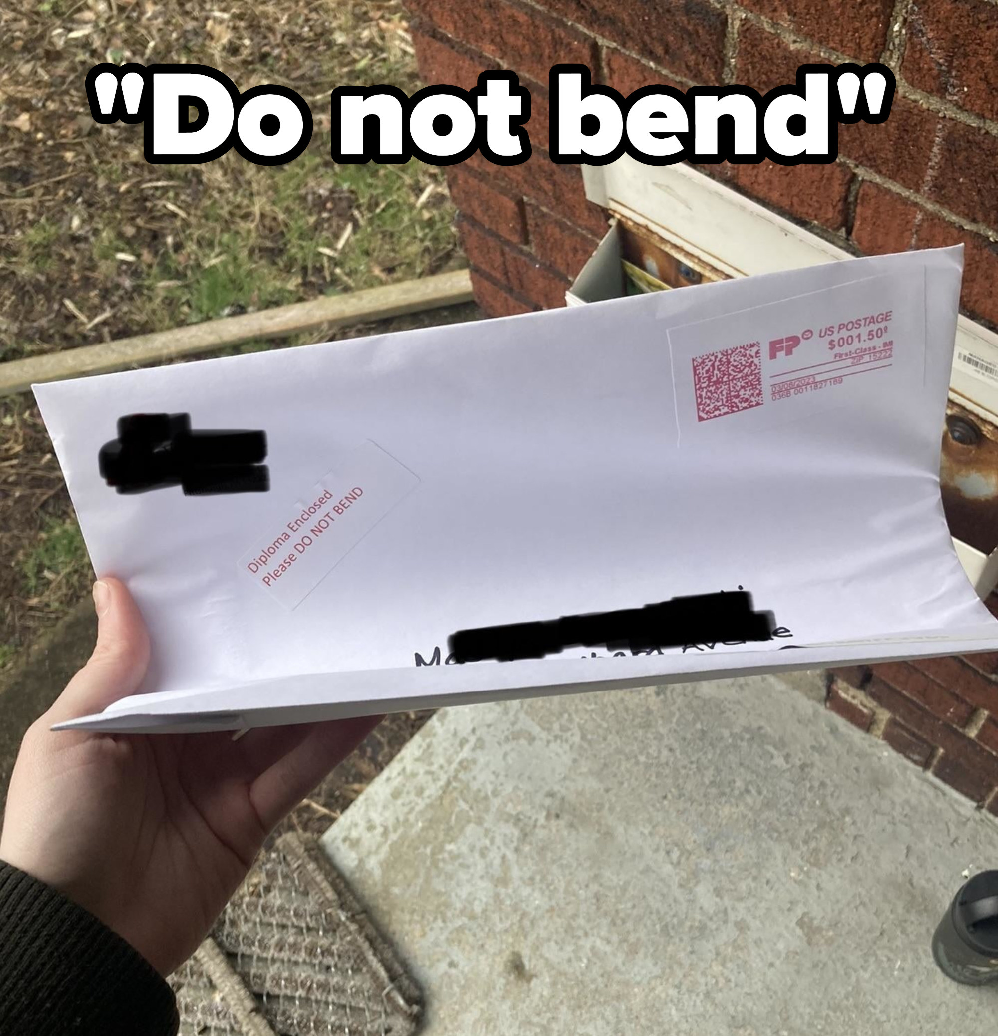 A bent envelope