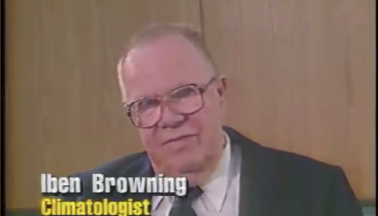 Iben Browning identified as a climatologist on TV