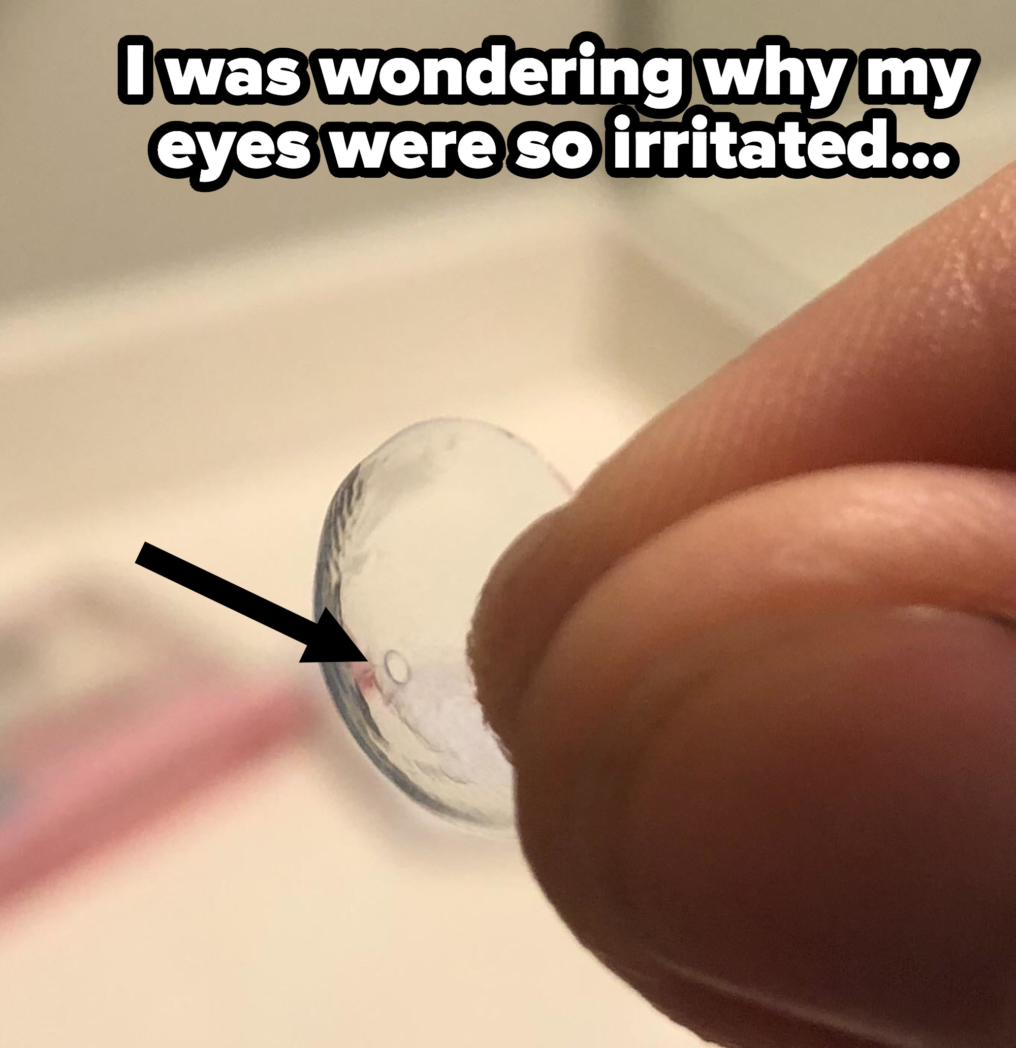 A dirty contact lens