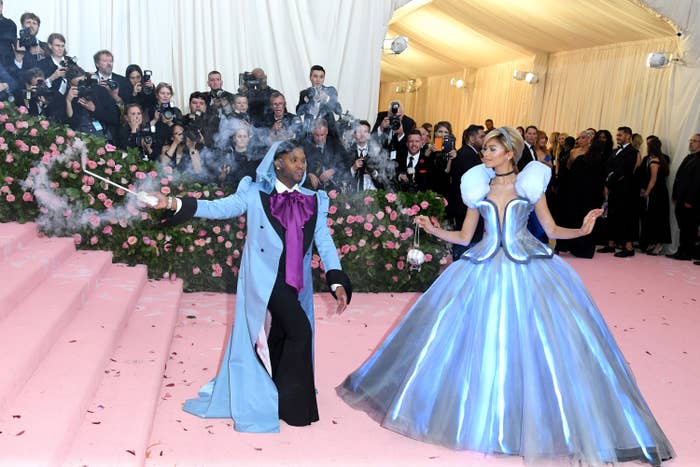 Law and Zendaya at the MET Gala dressed as Cinderella and her fairy godmother