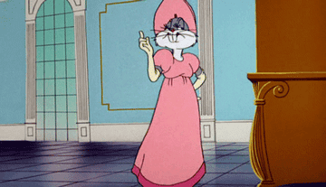 bugs bunny dancing in a pink dress