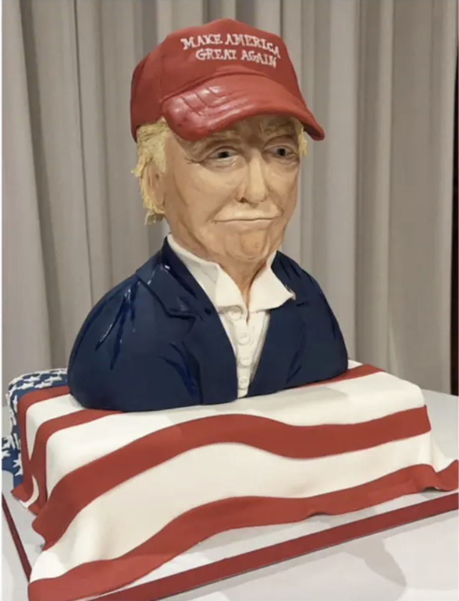 A Donald Trump cake topper