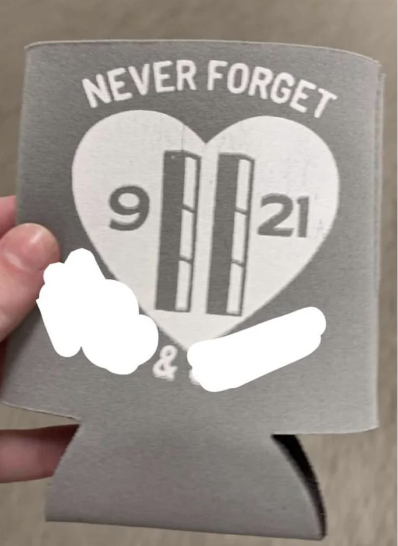 A 9/11-themed wedding invitation
