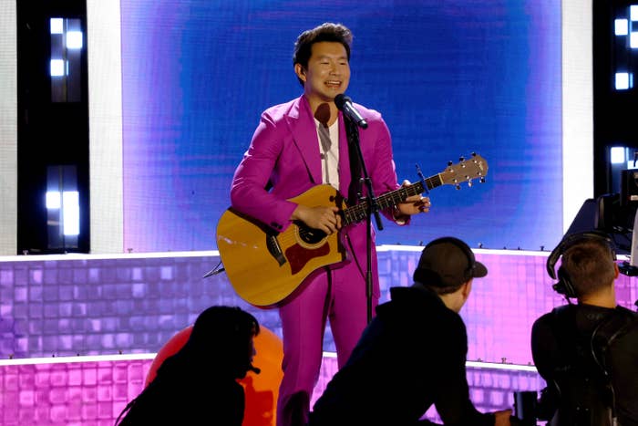 Simu Liu performing at the 2022 Juno Awards