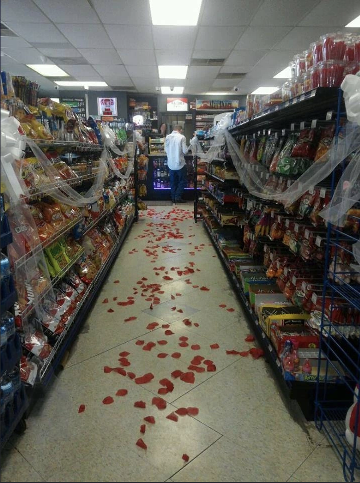 A wedding in a convenience store