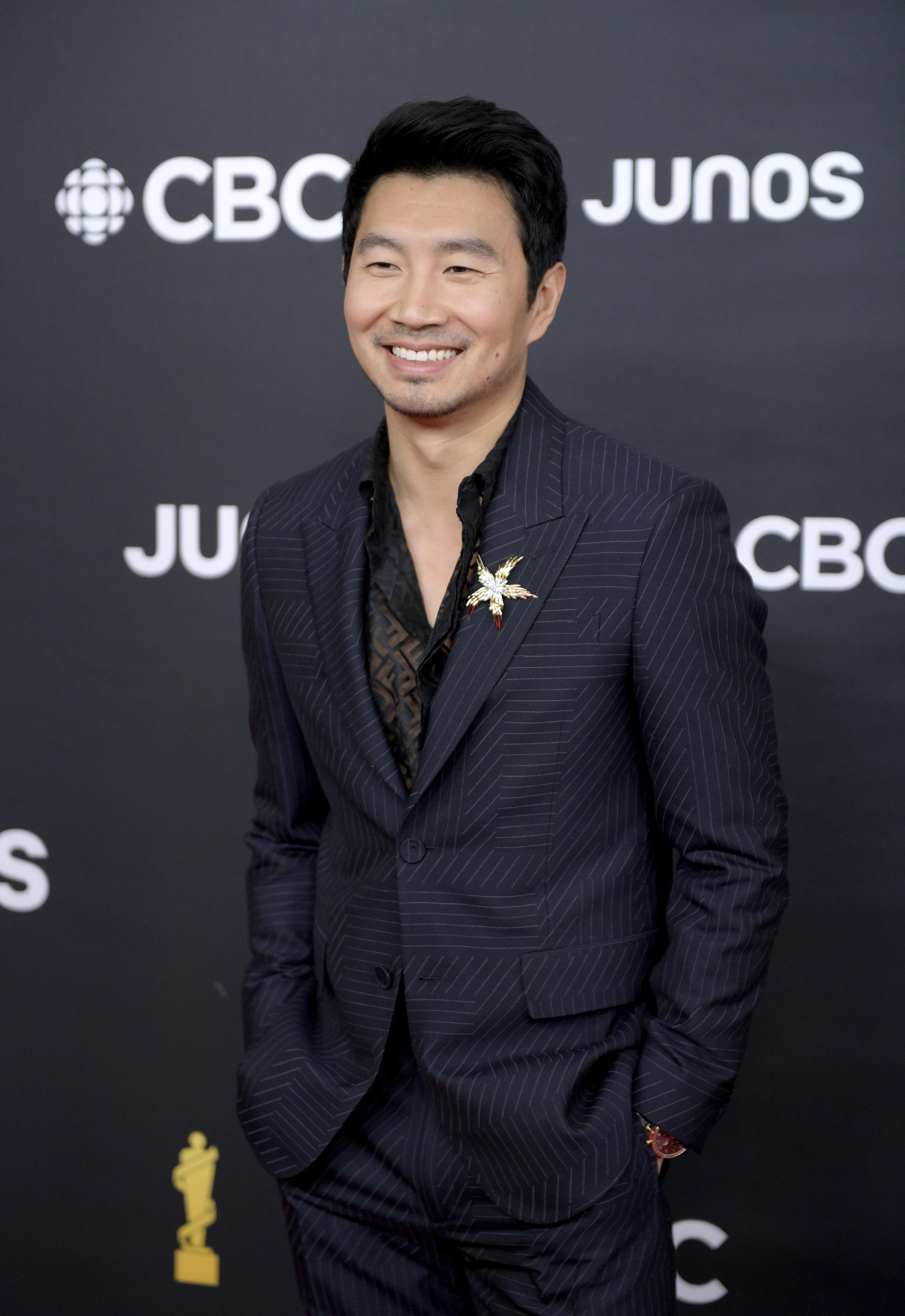 Simu Liu attends the 2023 JUNO Awards at Rogers Place