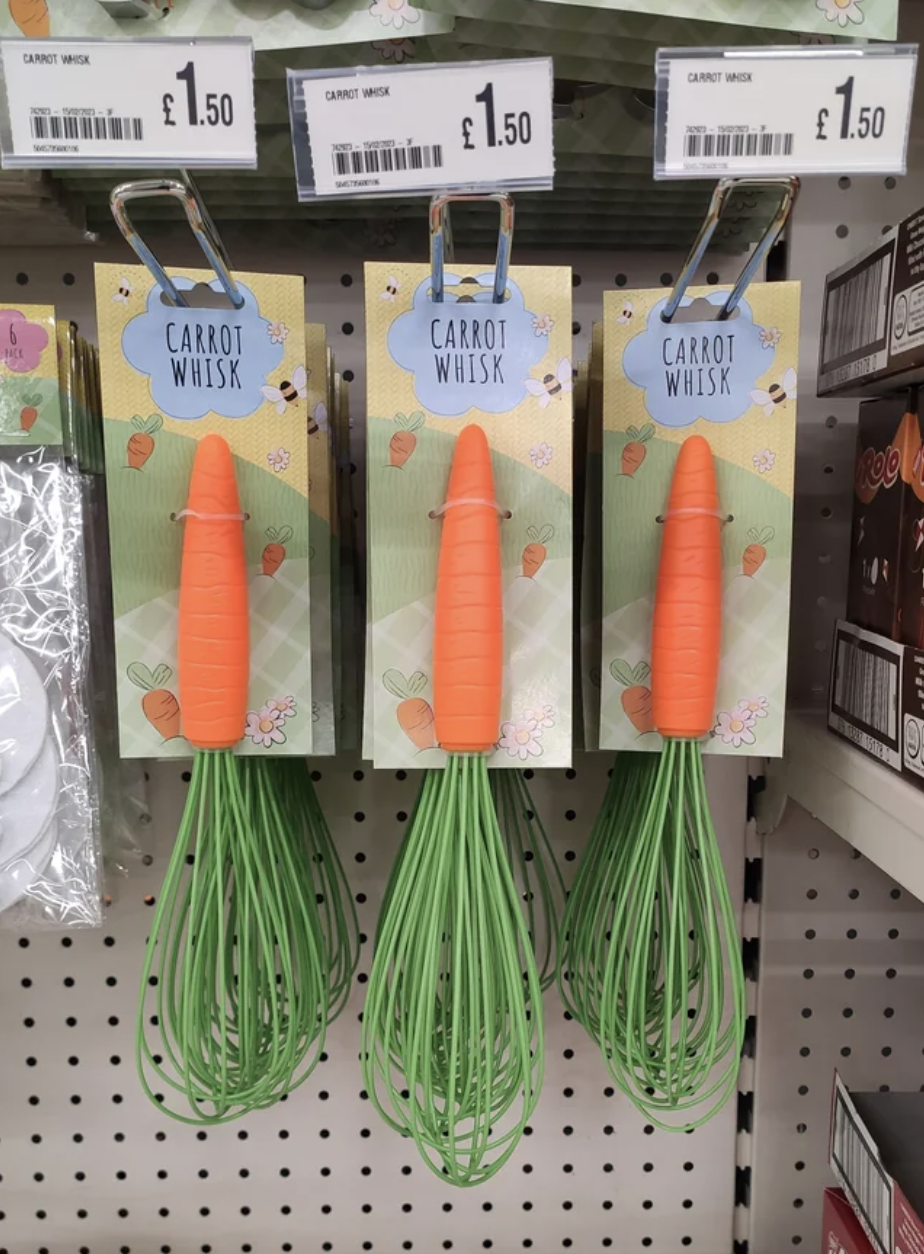 carrot themed whisk