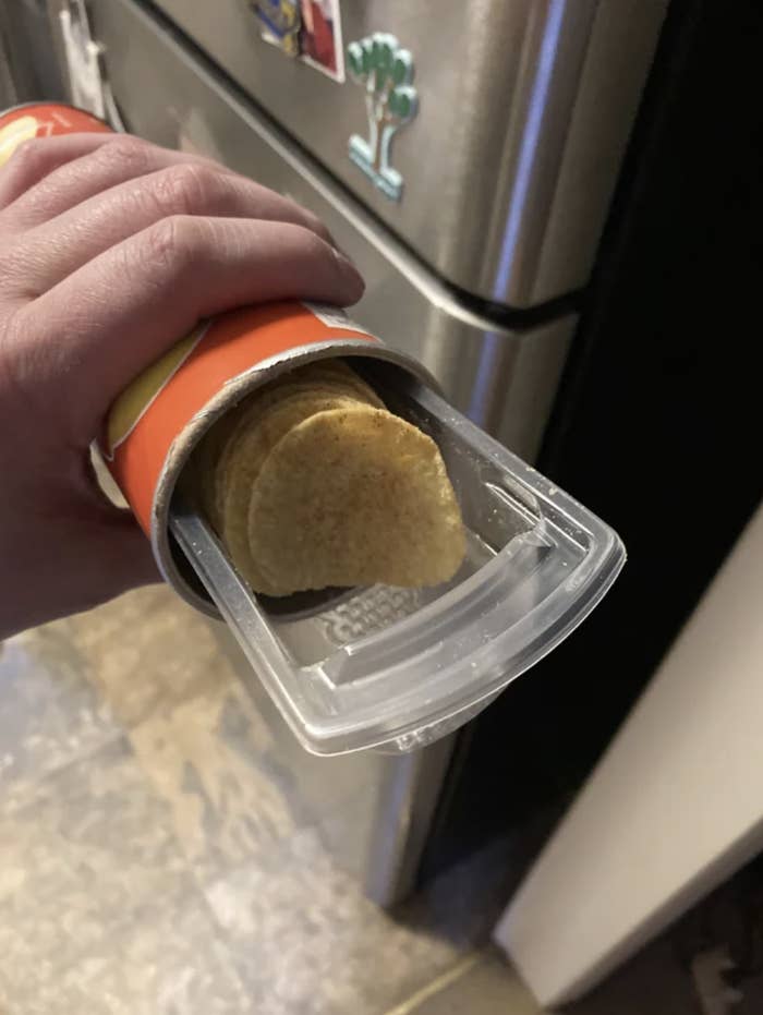 plastic container inside the pringles tube