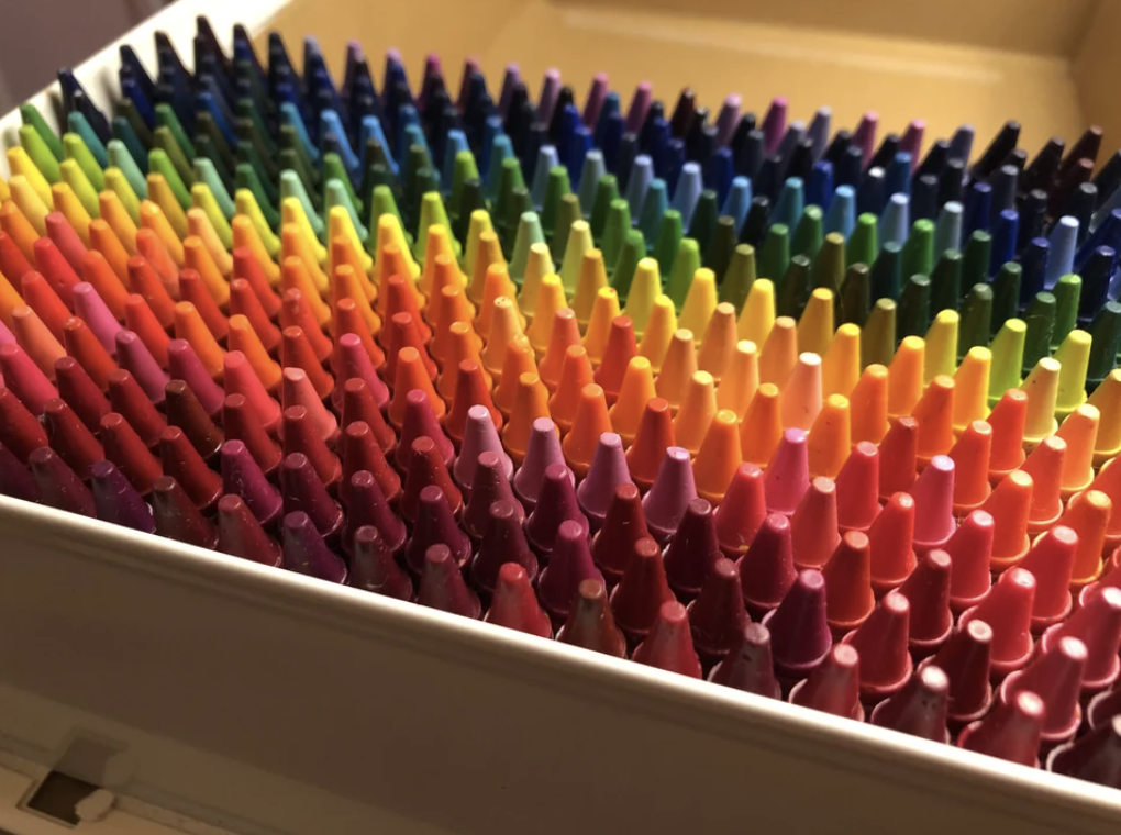 color coded crayons