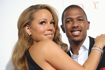 This is an image of Mariah Carey on the right and Nick Canon on the left