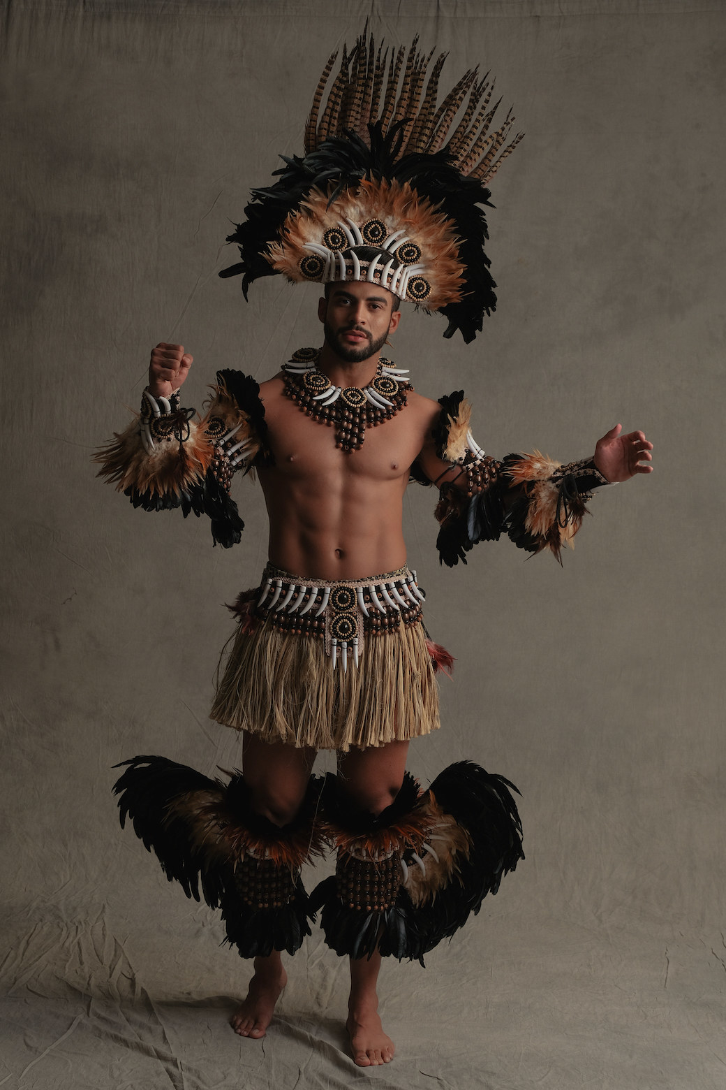 A man in a tribal costume