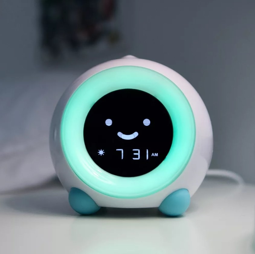 Blue interactive alarm clock