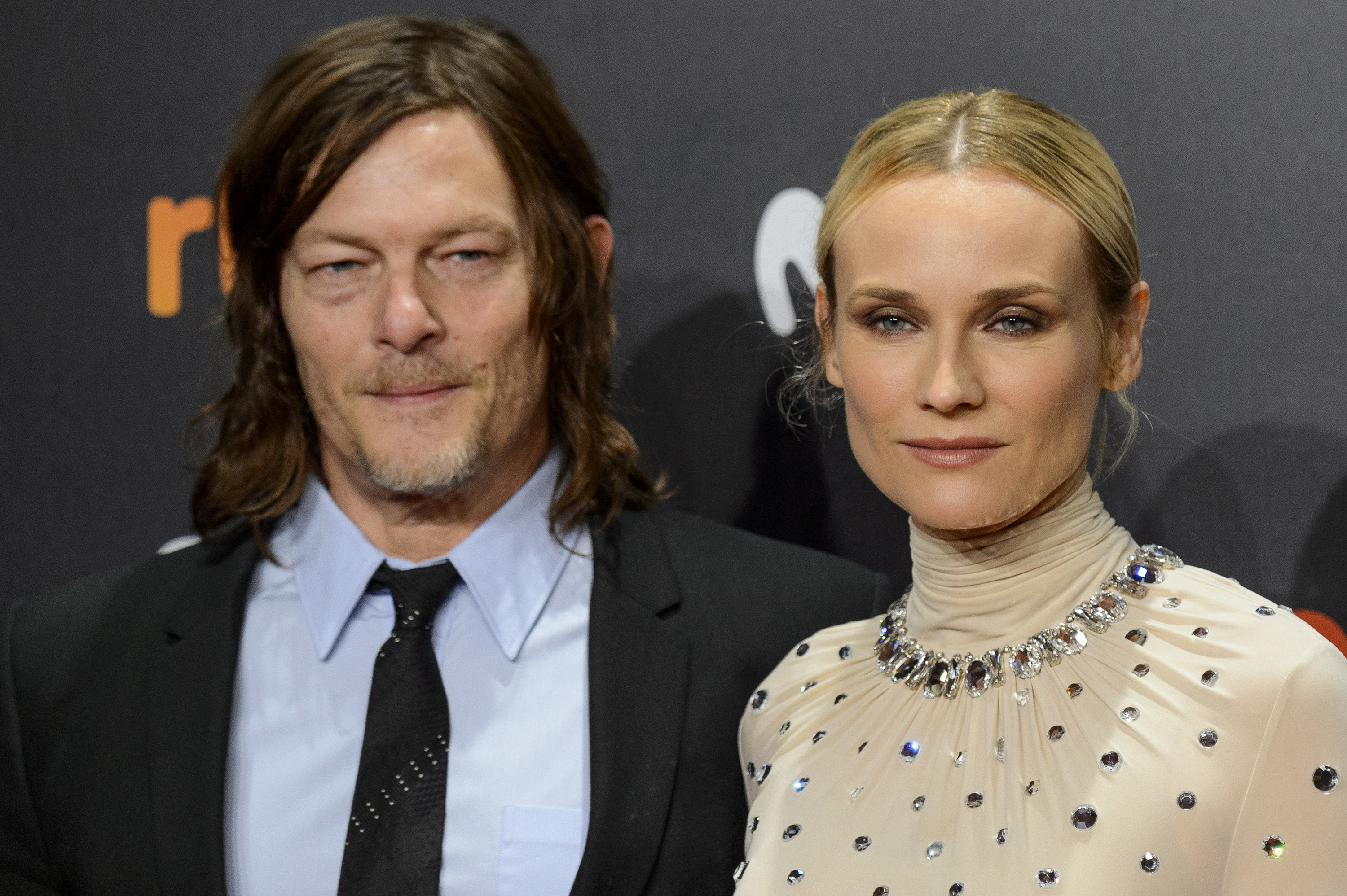 Norman Reedus and Diane Kruger at a movie premiere