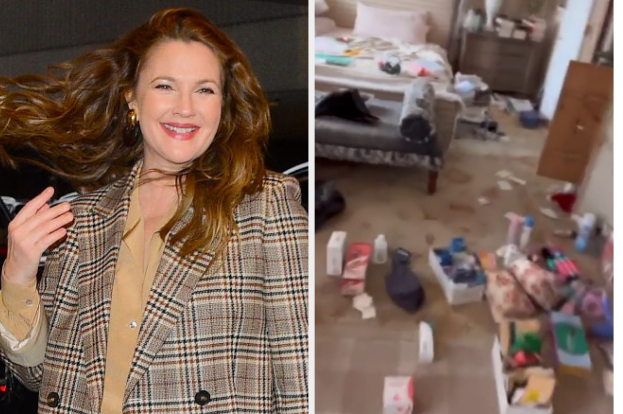 Drew Barrymore Shares Messy Bedroom Makeover Video