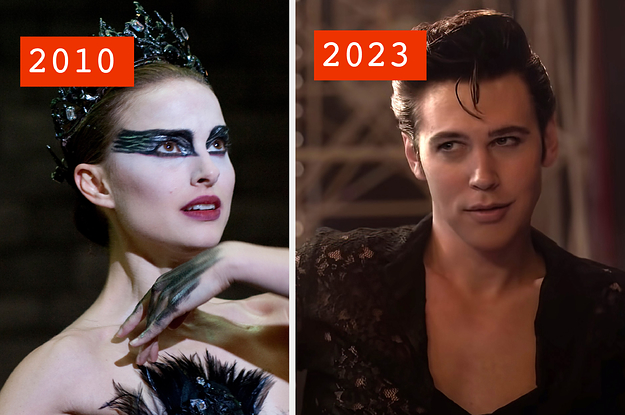 black swan on the left and elvis on the right