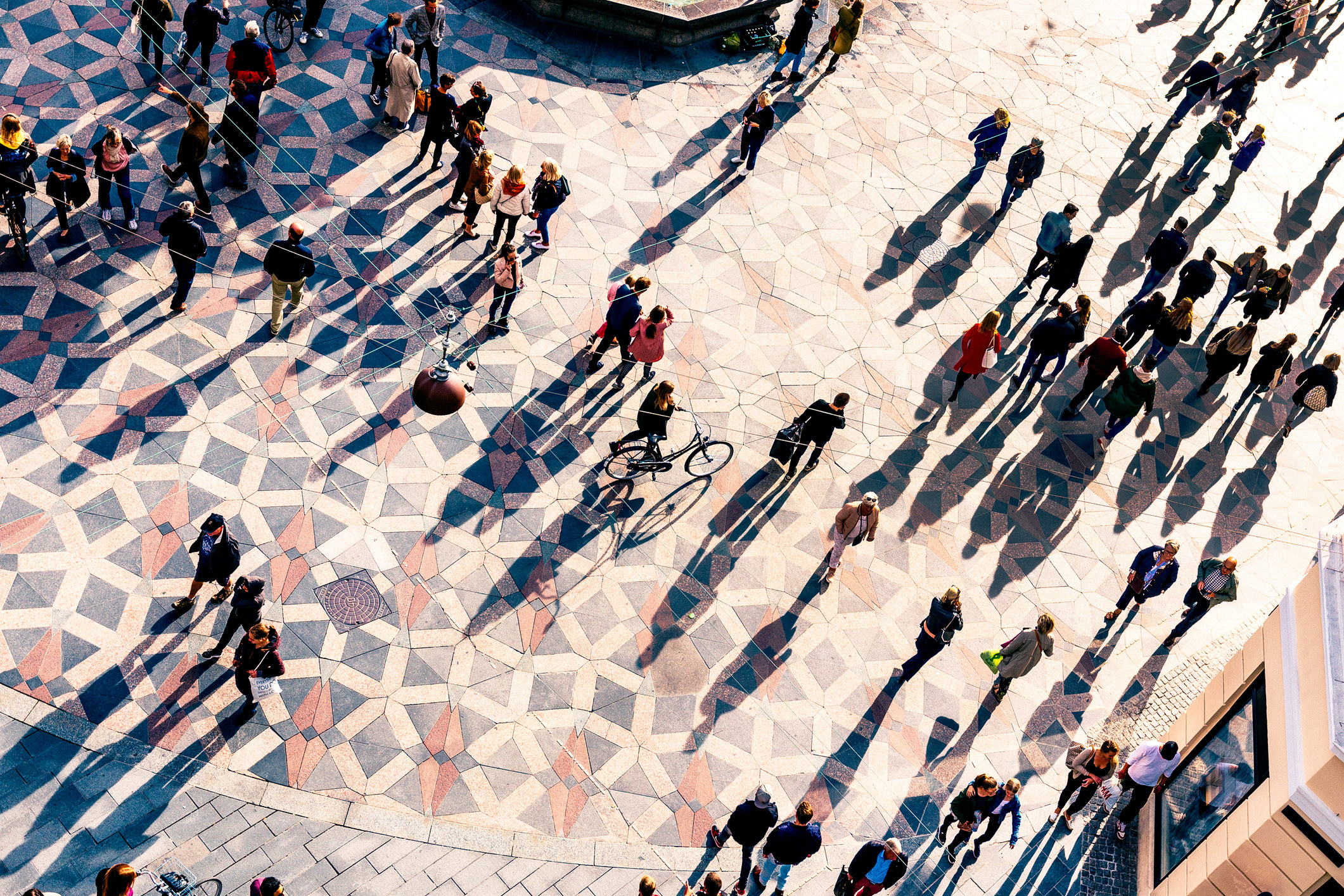 Tourists walking around