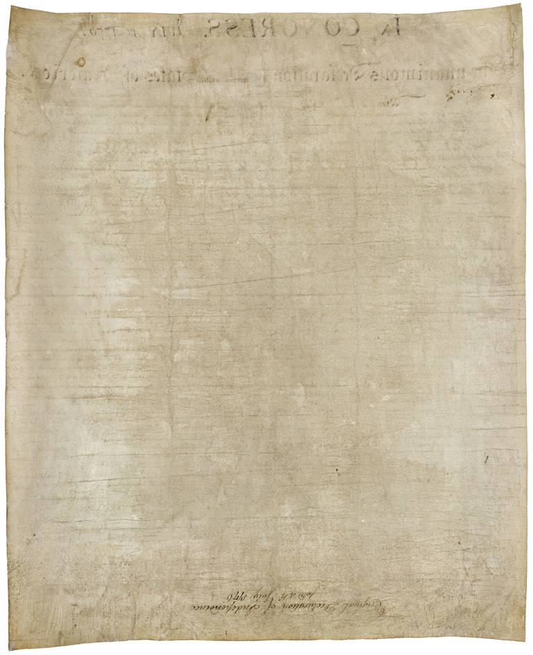 Back of the Declaration of Independence