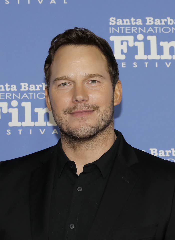 A closeup of Chris Pratt smiling at a red carpet event