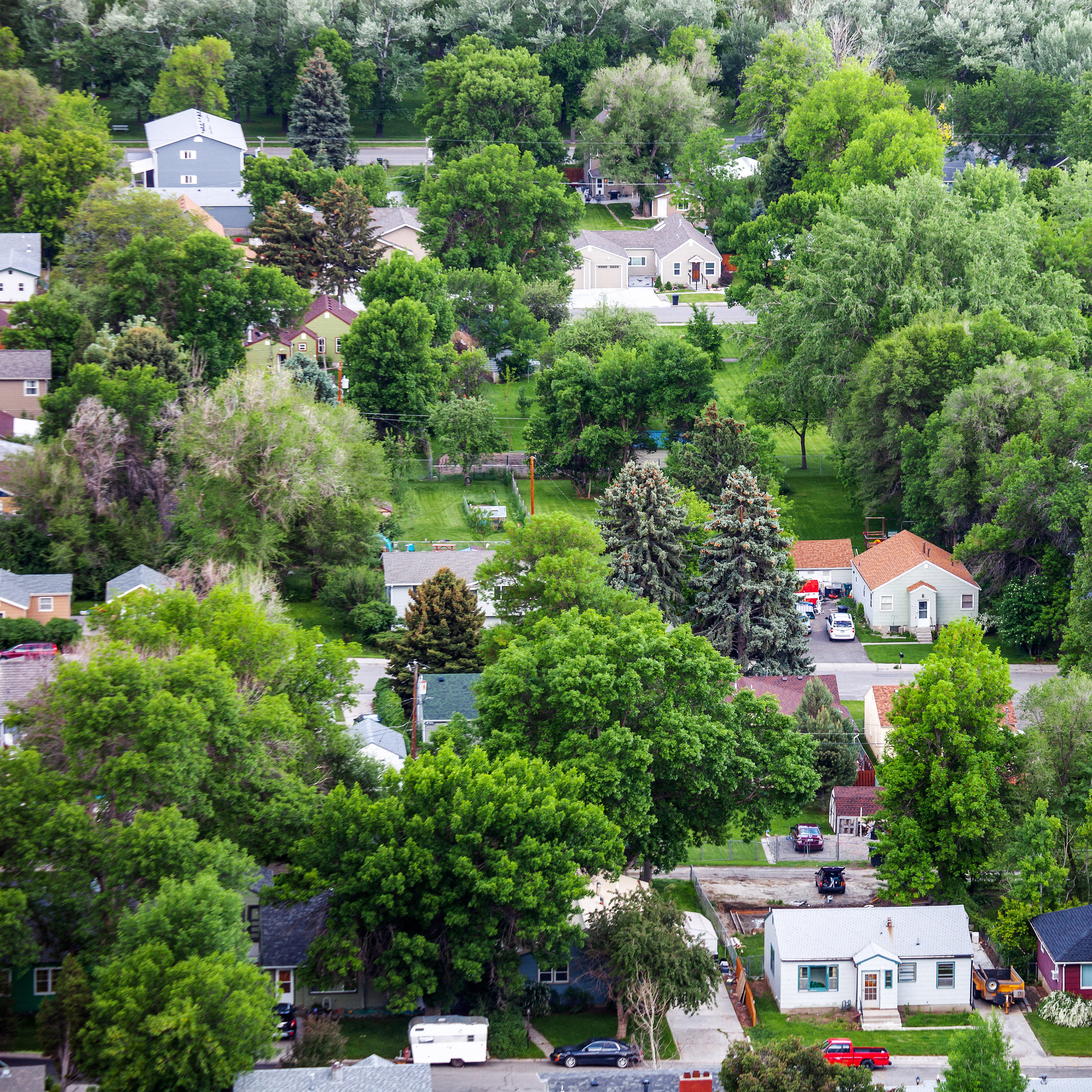 Homes in residential district. Billings, Montana, USA