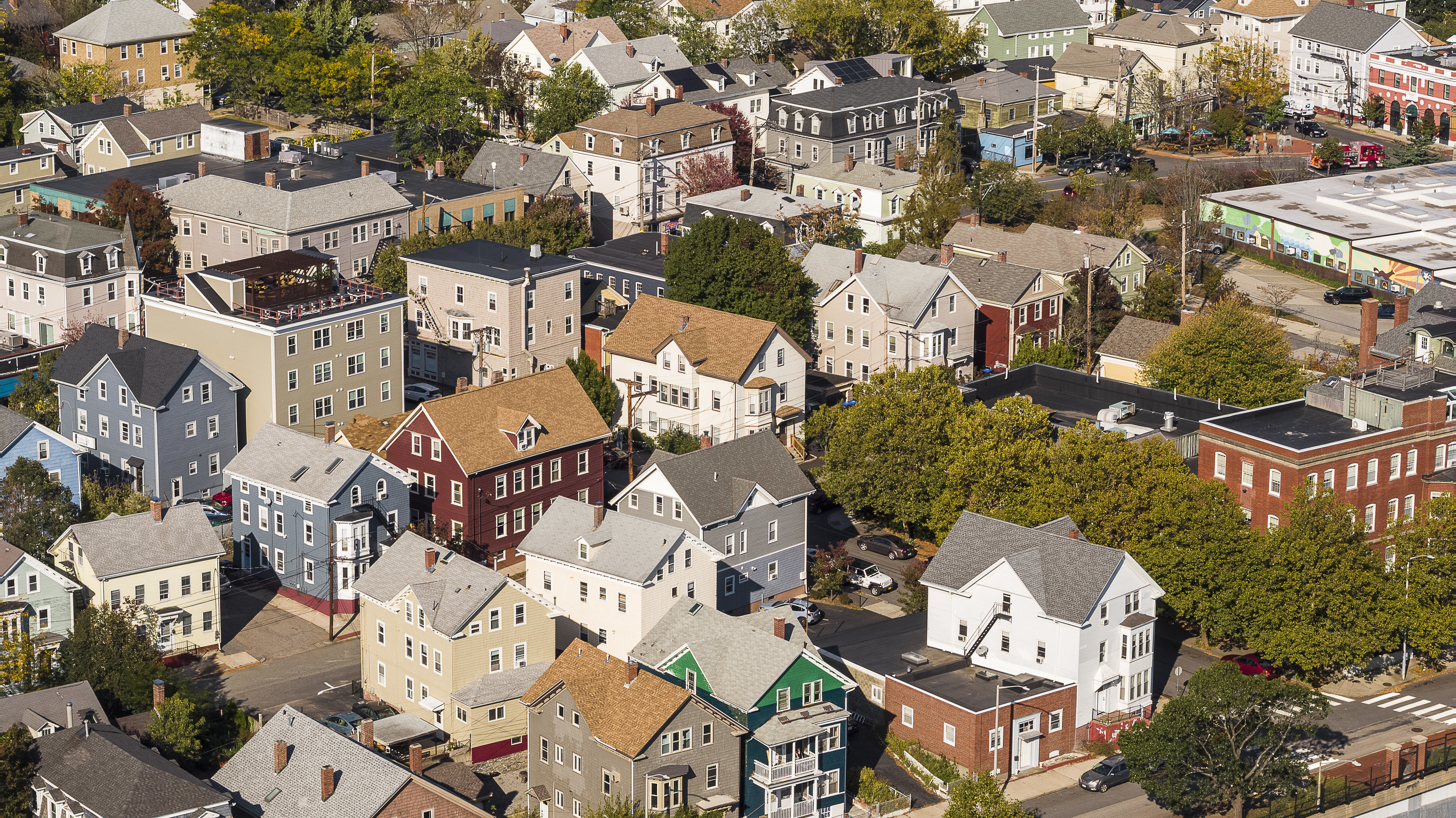 Residential neighborhood on Federal Hill, Providence, Rhode Island