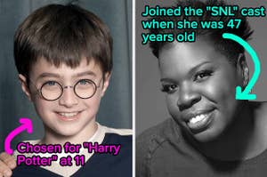 Actor Daniel Radcliffe attends a press conference for the movie "Harry Potter and The Philosopher's Stone" in London on August 23, 2000, SATURDAY NIGHT LIVE -- Season: 40 -- Pictured: Leslie Jones