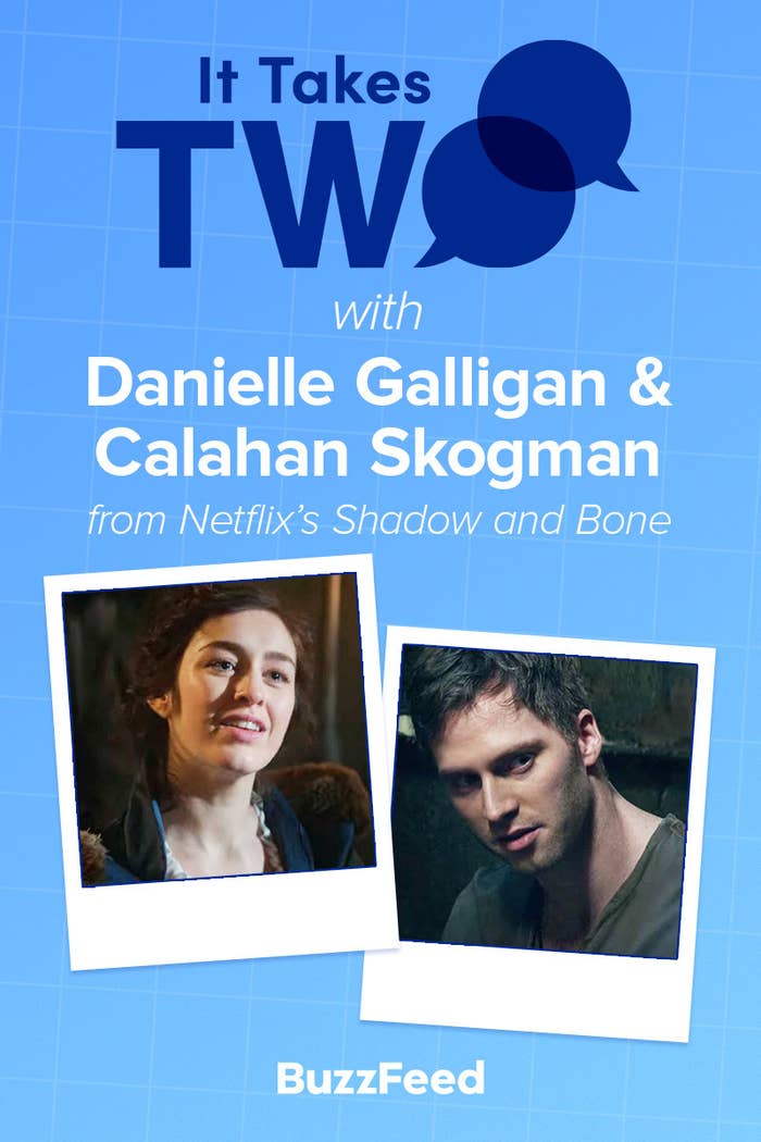 Title card featuring closeups of Danielle and Calahan