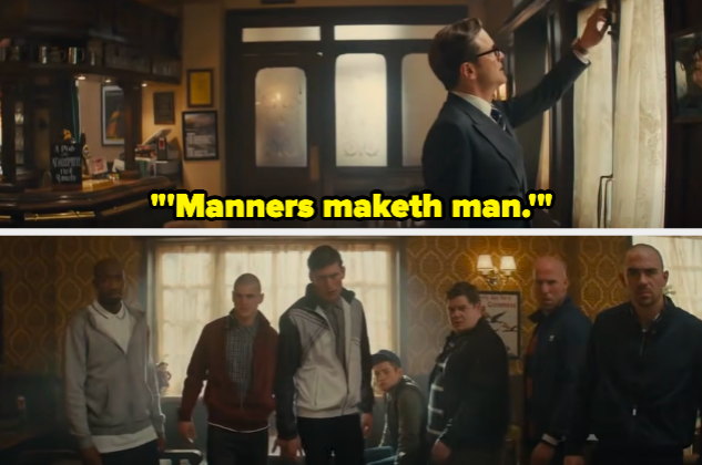 A man saying &quot;Manners maketh man&quot; to a group of boys