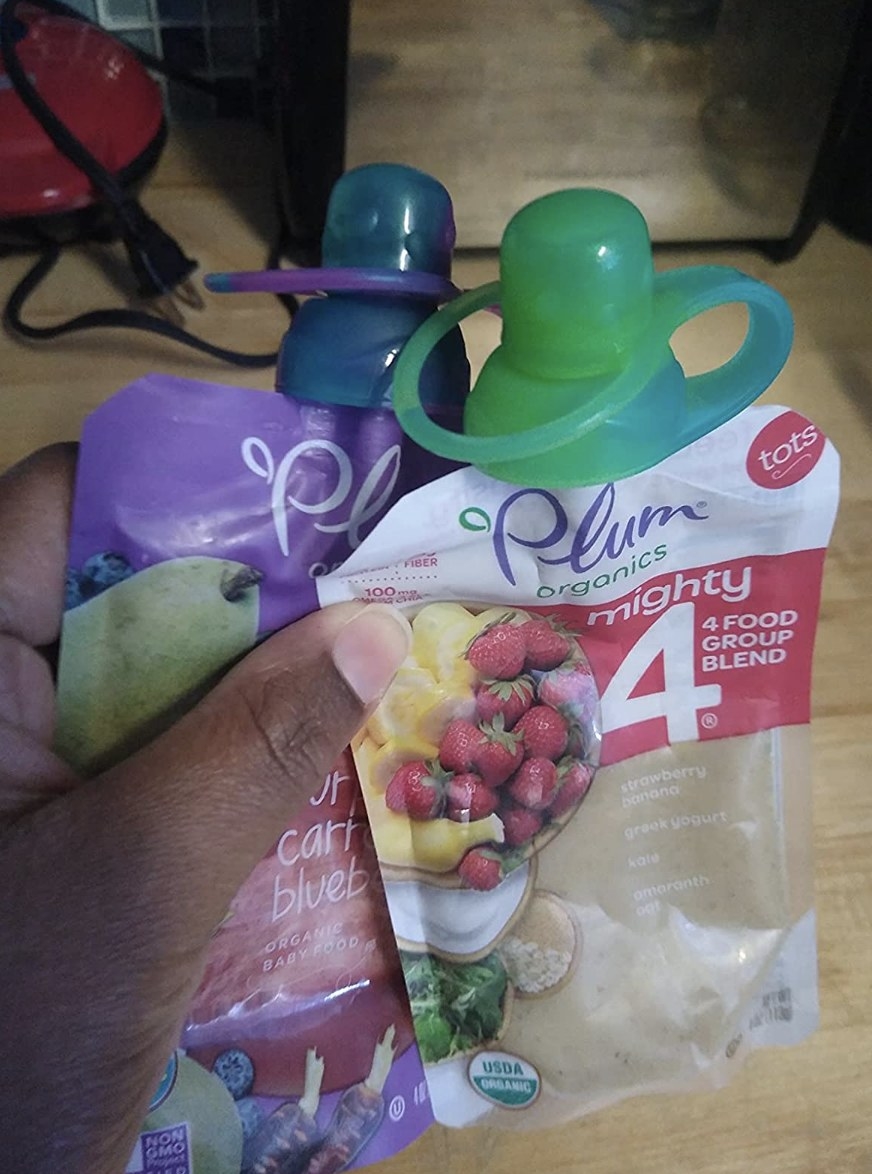 The product on squeezy snack bags