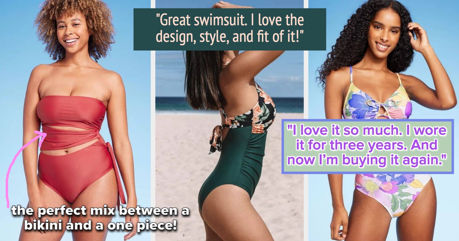 ThisNew Galaxy Love: Women's Two Piece Adjustable Split Swimsuits Cute Bikini M