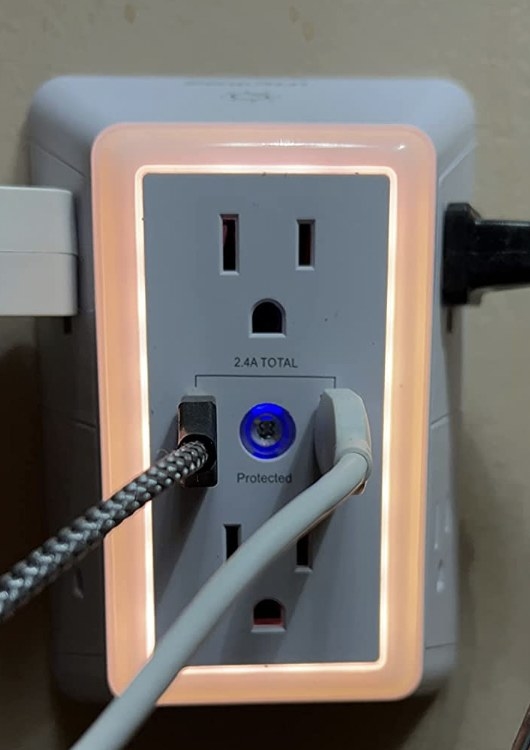 The product with multiple cords plugged into it