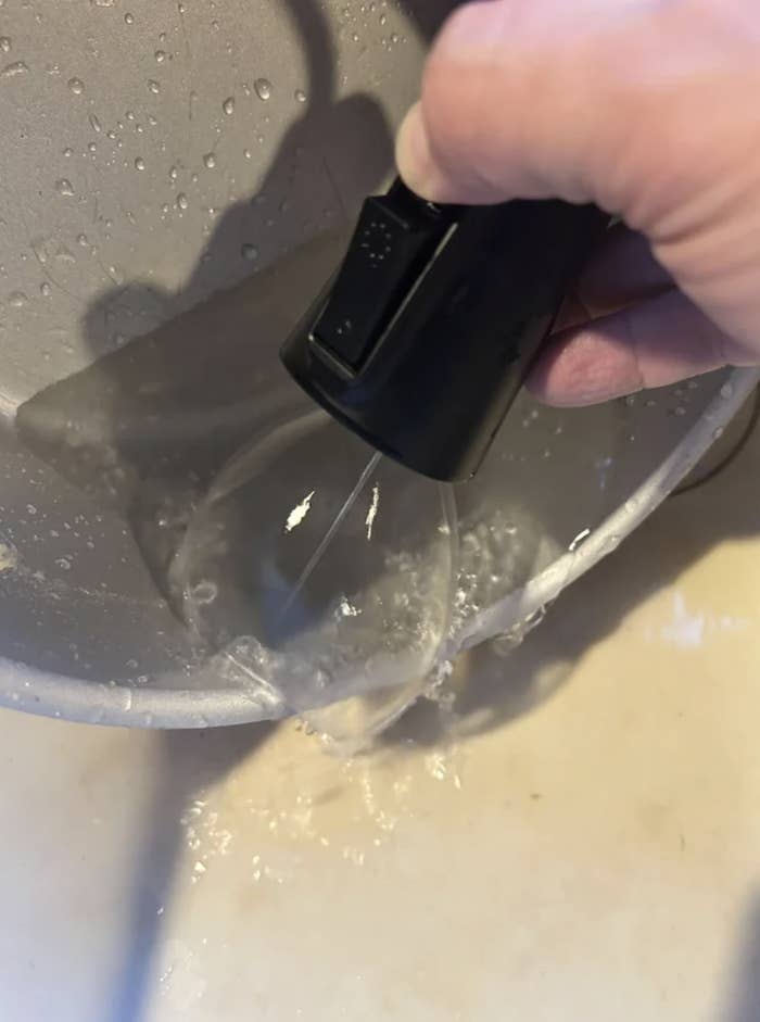 closeup of the descend  faucet hose