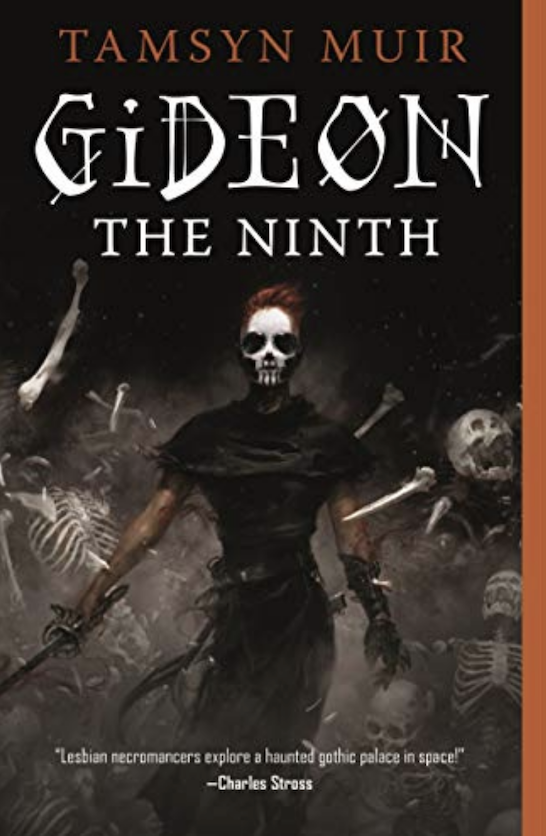 person with a skull mask holding a sword surrounded by skeletons on the book cover