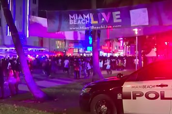 Miami Beach shooting scene with police