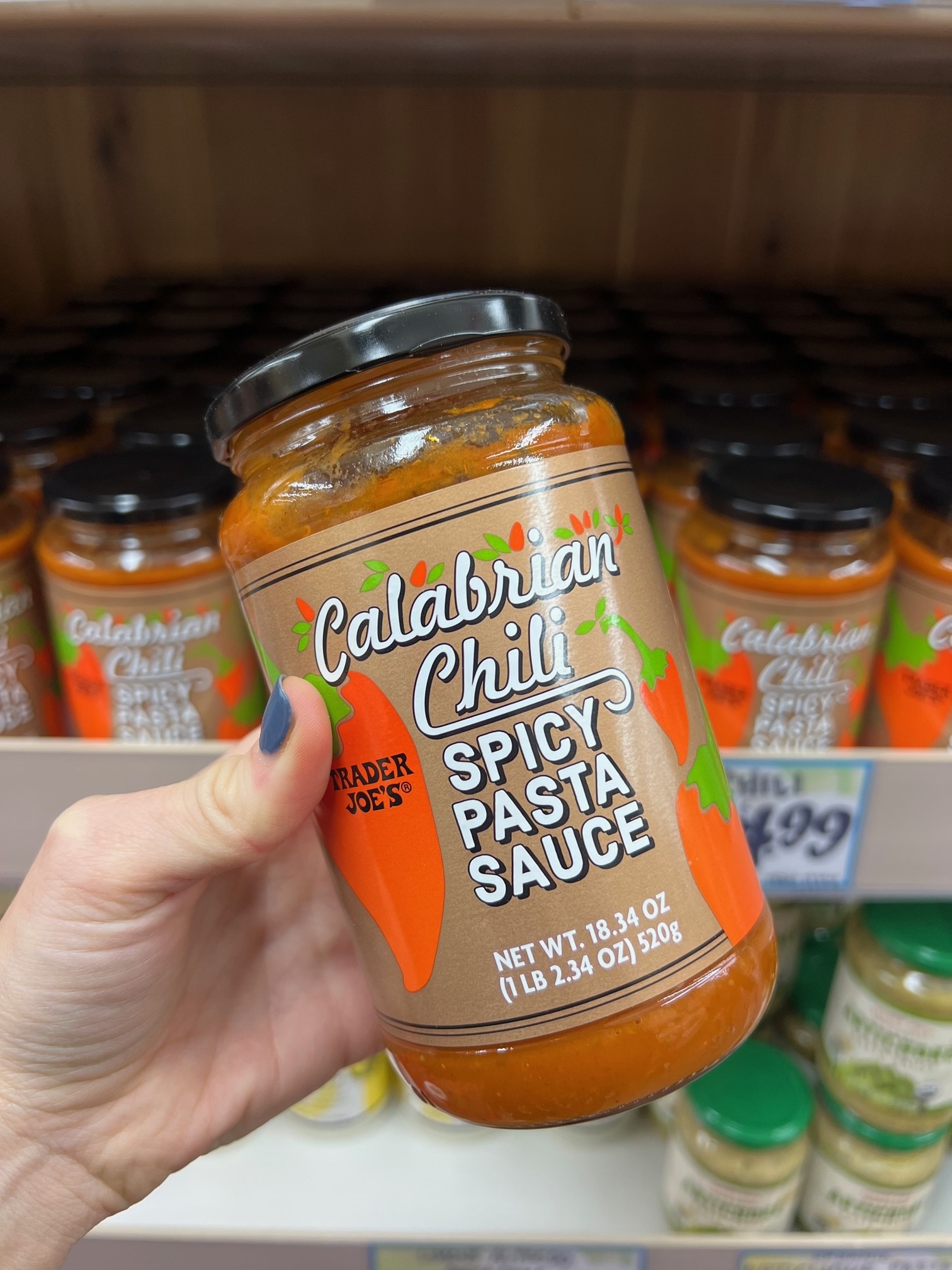 A jar of Calabrian Chili Spicy Pasta Sauce