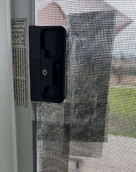The tape on a screen door