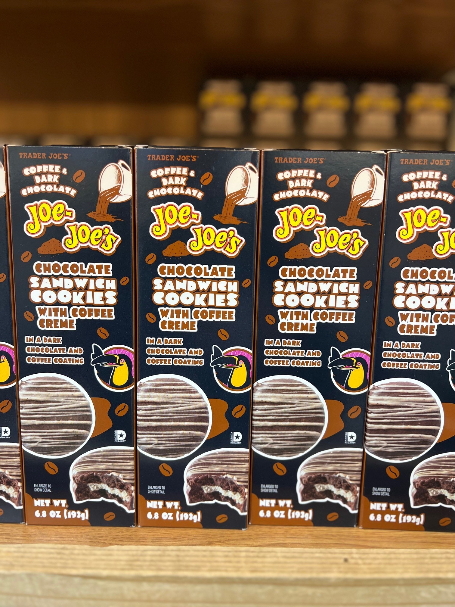 Coffee &amp;amp; Dark Chocolate Joe-Joe&#x27;s Chocolate Sandwich Cookies With Coffee Creme: &quot;in a dark chocolate and coffee coating&quot;