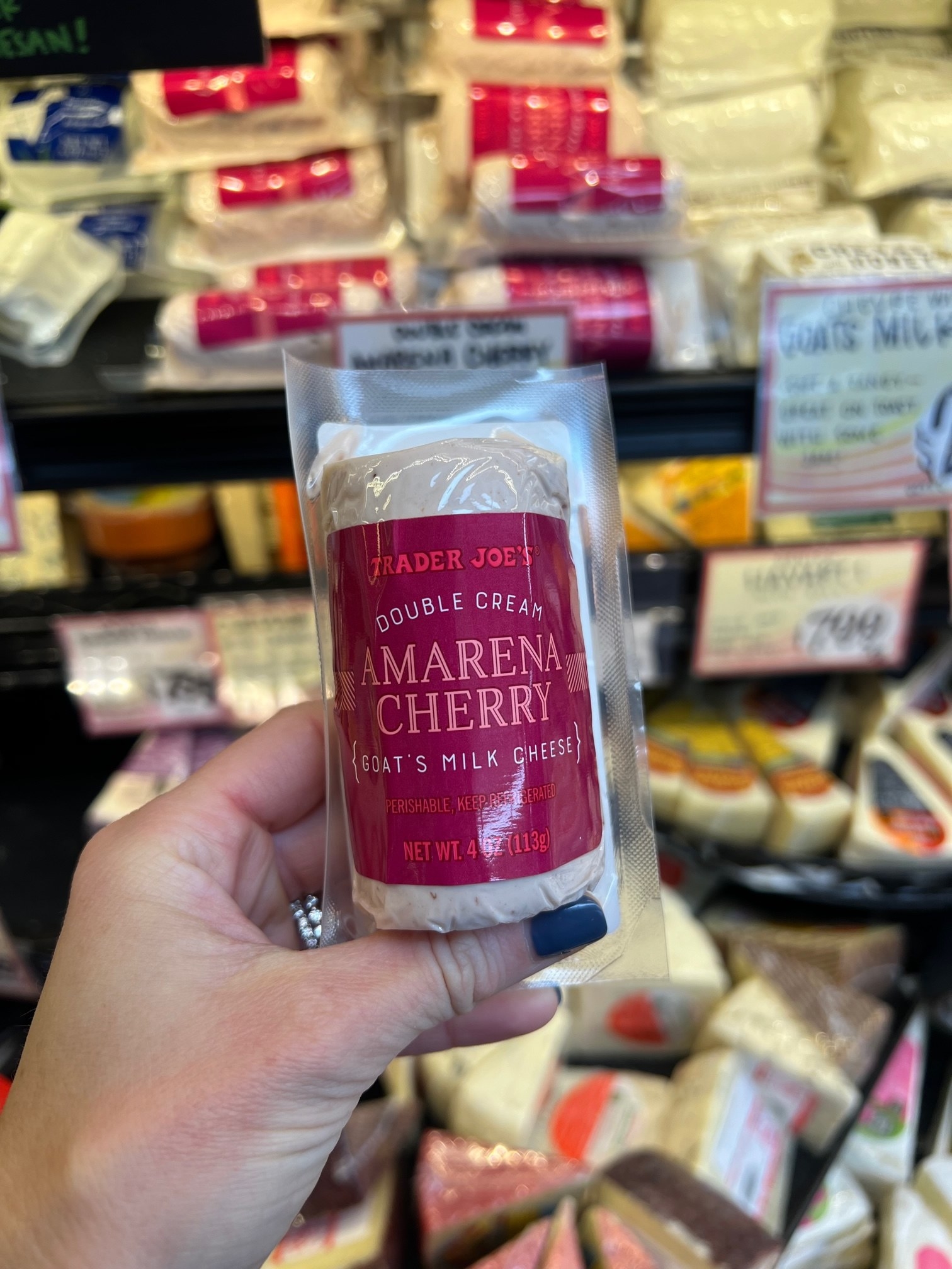 A package of Double Cream Amarena Cherry Goat&#x27;s Milk Cheese
