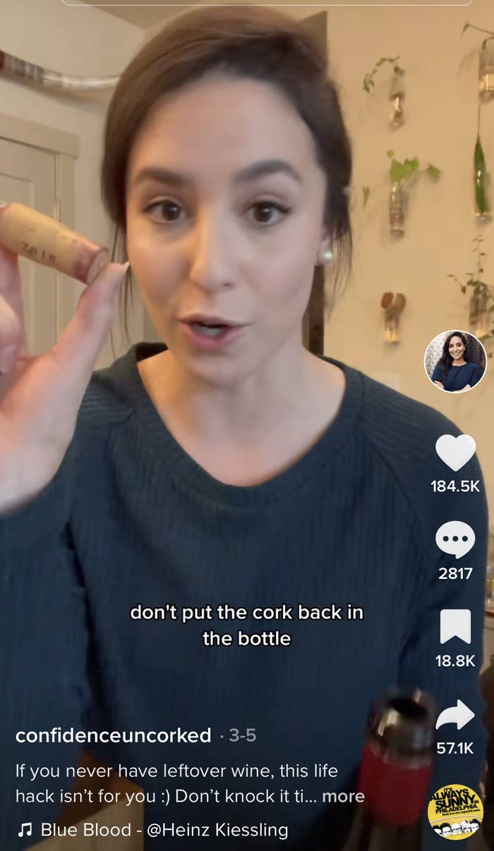 TikTok screenshot of her saying &quot;Don&#x27;t put the cork back in the bottle&quot;