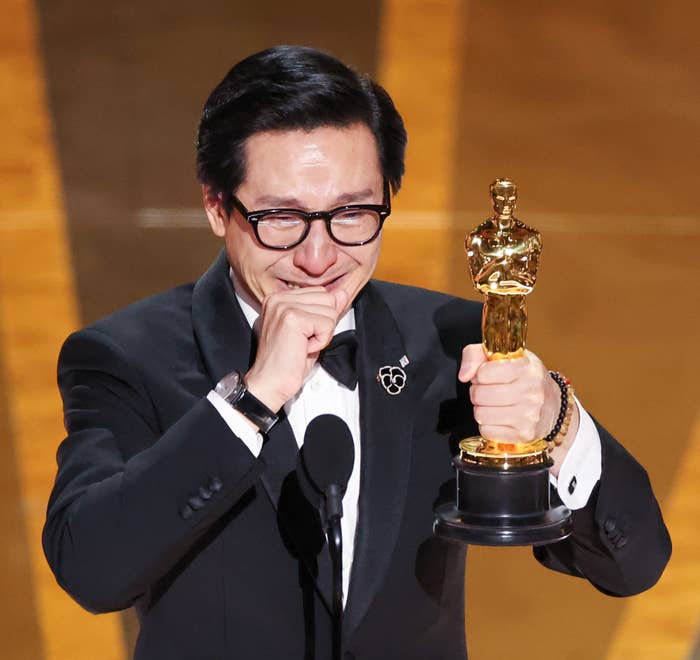 Ke Huy Quan accepts the award for Actor in a Supporting Role at the 95th Academy Awards