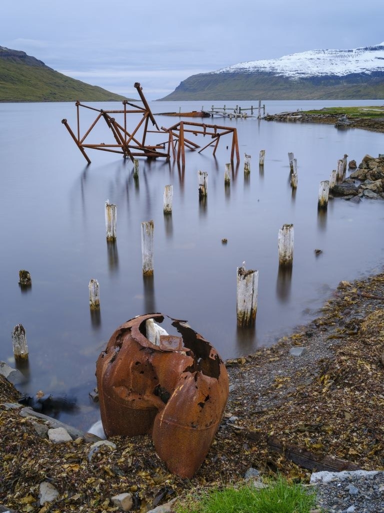 A fish factory in ruins