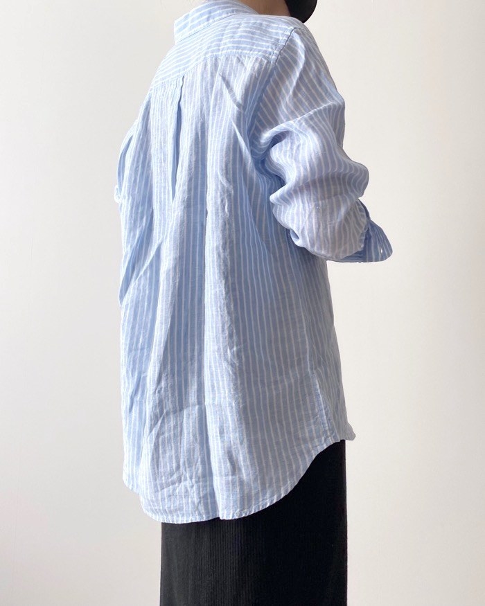 UNIQLO（ユニクロ）のオススメのシャツ「プレミアムリネンストライプシャツ（長袖）」